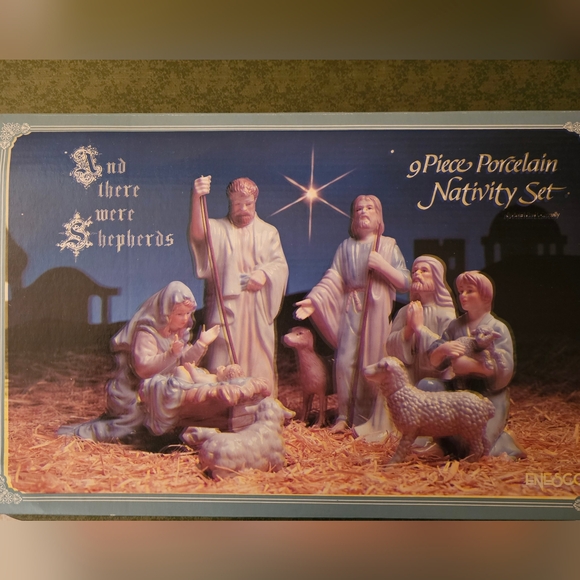 Vintage Enesco "And There Were Shepherds"  Porcelain Nativity Set - Picture 2 of 7